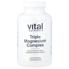 Vital Nutrients, Tredoblet Magnesium Kompleks, 180 Vegan Kapsler (250 mg per Kapsel)
