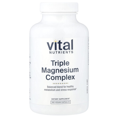 Vital Nutrients Vital Nutrients, Τρίπλος Μαγνήσιο Σύνθετο, 180 Βητανοειδείς Φύλλα (250 mg ανά Φύλλο)