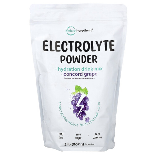 Micro Ingredients, Electrolyte Powder, Concord Grape, 2 lb (907 g)