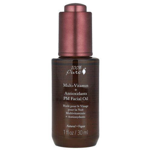 100% PURE, Moni-Vitamiini + Antioxidantit PM Kasvoöljy, 1 fl oz (30 ml)