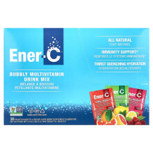 Ener-C, Bubbly Multi-Vitamin Drink Mix, Variety Pack, 1,000 mg, 30 Pakietów, 9,9 oz (282,9 g)
