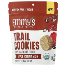Emmy's Organic Cookies, Trail Cookies, Zachte-Bakken Oat Treats, Appel Cinnamon, 4 oz (113 g)