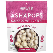 AshaPops, Fújható vízililiom magok, himalájai rózsaszín só, 1 oz (28 g)