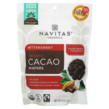 Navitas Organics, Organische Cacao Wafers, Bittersweet, 8 oz (227 g)