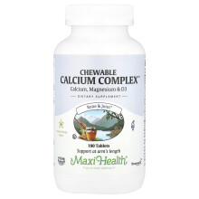Maxi Health, Zmieszaną Kalcium Kompleks, Naturalny Wanilia, 180 Tabletek