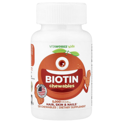 VitaWorks, Kinder, Biotin-Chewables, Orange, 120 Chewables
