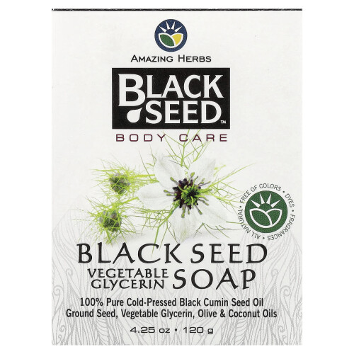 Amazing Herbs, Μαύρη Σπόρος, Σώμα Φροντίδας, Βεγέτα Γλυκερίνη Μπαρ Σαμπουνιού, 4.25 oz (120 g)
