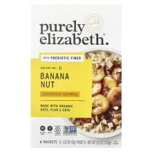 Purely Elizabeth, Superfood Oatmeal With Prebiotickým Fiber, Banana Nut, 6 Balení, 1.52 oz (43 g) Každé