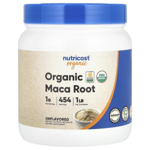Nutricost, Οργανική Ρίζα Μακά, Ασημί, 1 lb (454 g)