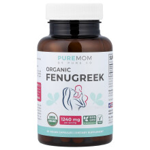 Pure Co., Pure Mom, Organic Fenugreek, 1,240 mg, 60 Vegan Capsules (620 mg per Capsule) (620 mg per Vegan Capsule)