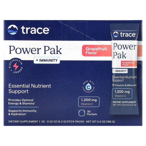 Τραϊς, PowerPak + Immunity, Grapefruit, 30 Stick Packs, 0.22 oz (6.2 g) Κάθε