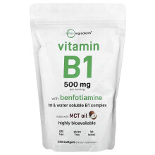 Micro Ingredients, Vitamin B1 With Benfotiamine, 240 Softgels