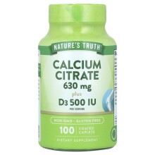 Nature's Truth, Calcium-Citrat-Plus-D3, 100 geölte Kapseln