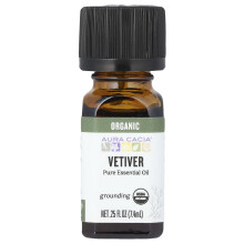 Aura Cacia, Olej Esencjonalny Organic Pure, Vetiver, 0,25 fl oz (7,4 ml)