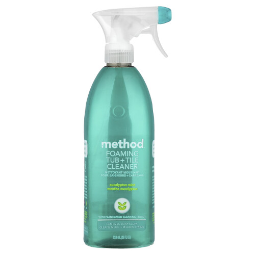 Method Method, Foaming Tub + Tile Cleaner, Eucalyptus Mint, 28 fl oz (828 ml)