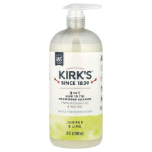 Kirk's, 3-in-1 Head to Toe Nourishing Cleanser, Juniper & Lime, 32 fl oz (946 ml)