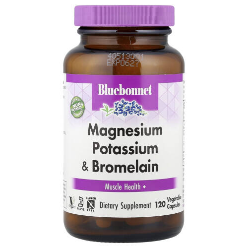 Bluebonnet Nutrition, Μαγνήσιο, Πότασιο και Βρόμειο, 120 Βοτάνια Φιάλες
