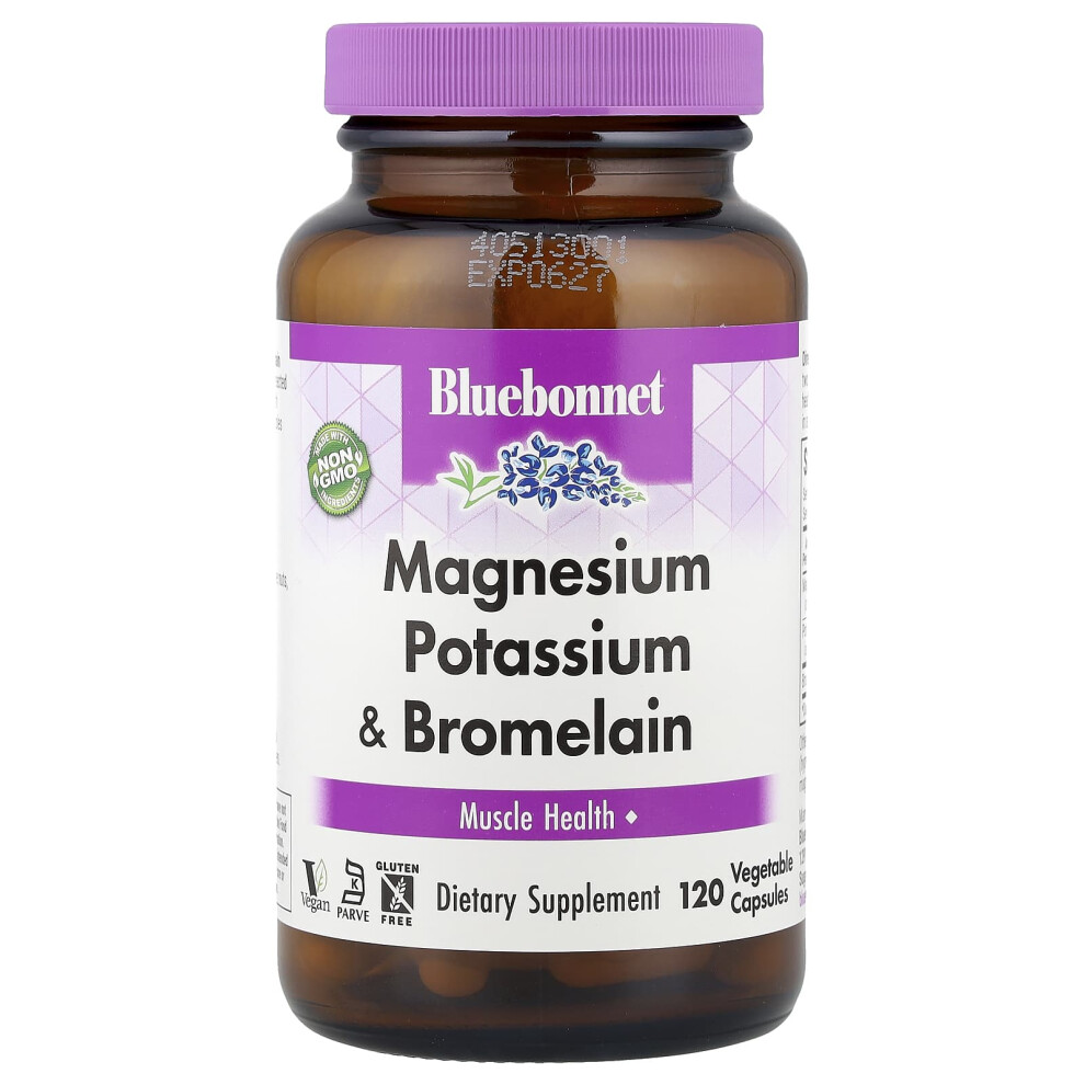 Bluebonnet Nutrition , Magnesium Potassium & Bromelain, 120 Vegetable Capsules