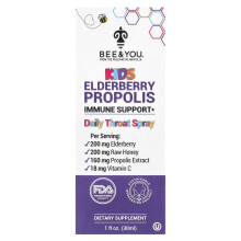 Bee & You, Barns Elderberry Propolis Daglig Hals Spray, 1 fl oz (30 ml)