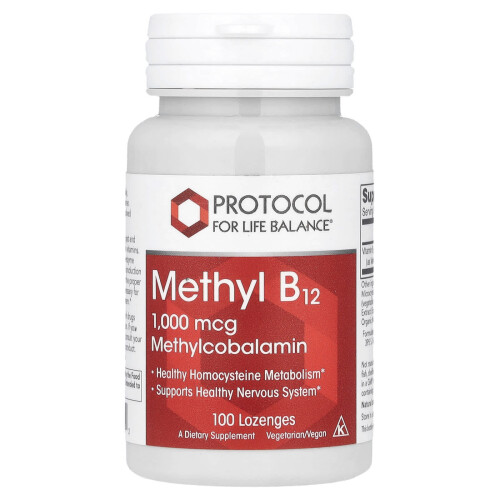 Protocol for Life Balance, Μεθύλιο Β12, 1,000 mcg, 100 Lozenges