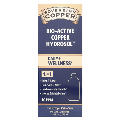 Sovereign Silver, Bio-Active Copper Hydrosol, 10 PPM, 16 fl oz (473 ml)