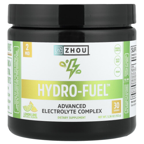 Zhou Nutrition, Hydro-Fuel, Advanced Electrolyte Complex, Lemon Lime, 5.36 oz (152 g)