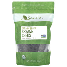Kevala, Sementes de Sésamo Preto Orgânicas, Crudas, Desnucleadas, 16 oz (454 g)