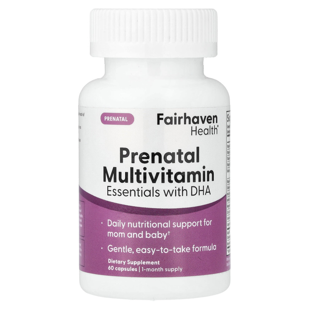 Fairhaven Health , Prenatal Multivitamin Essentials With Dha, Lemon Essenced, 60 Capsules
