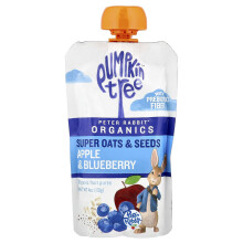 Peter Rabbit Organics, Organic Fruit Puree, Super Oats & Seeds, Apple & Blueberry, 4 oz (113 g)