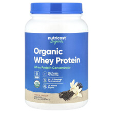 Nutricost, Biologische Whey Eiwit, Franse Vanille, 2 lb (907 g)
