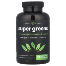 NutraChamps, Υπέροχες Πλούσιες Γεύσεις, Προβιοτικά & Ενζύματα, 150 Βεγανικά Φιάλες