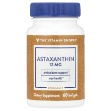 The Vitamin Shoppe, Astaxantin, 12 mg, 60 puha kapszula