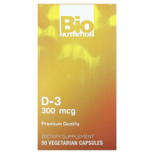 Bio Nutrition, D-3, 300 mcg, 50 Vegetariska kapslar