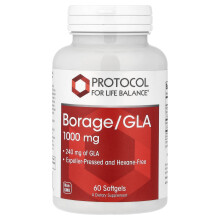 Protocol for Life Balance, Borragem/GLA, 1.000 mg, 60 Softgéis