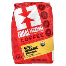 Equal Exchange, Biologische Koffie, Ethiopisch, Geheel Koffiebonen, Full City Roast, 12 oz (340 g)