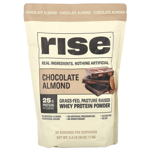 Ρίσε Μπαρ, Whey Protein Powder, Chocolate Almond, 2,4 λίβρα (1,1 κιλό)