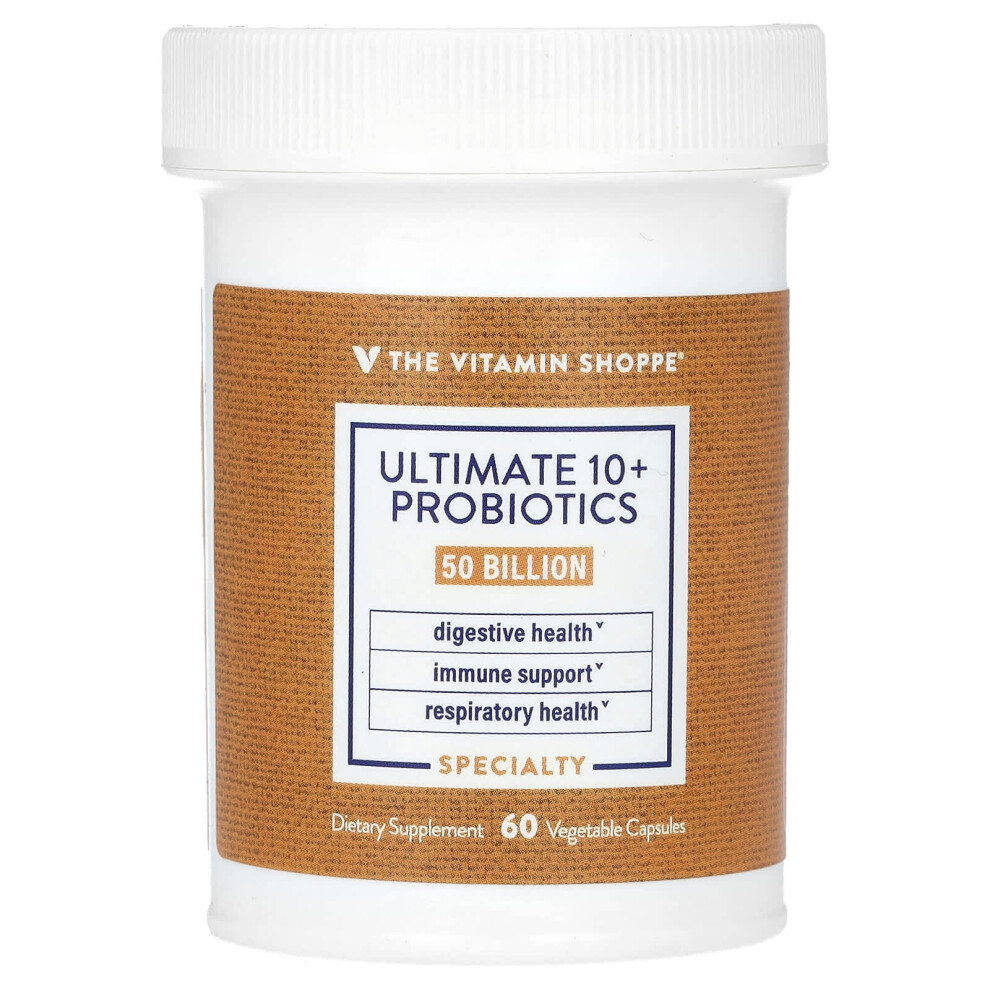 The Vitamin Shoppe , Ultimate 10+ Probiotics, 50 Billion Cfu, 60 Vegetable Capsules