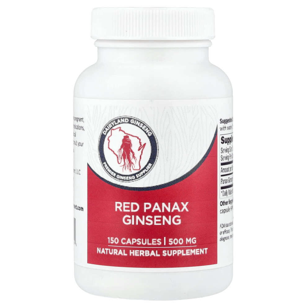 Dairyland Ginseng Red Panax Ginseng, 500 Mg, 150 Capsules