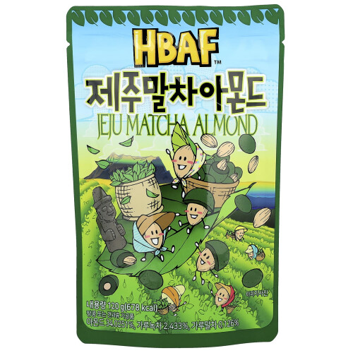 HBAF, Jeju Matcha Amandel, 120 g