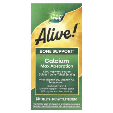 Nature's Way, Alive! Calcium Max Absorption, 1.200 mg, 60 Tabletten (300 mg pro Tablette)