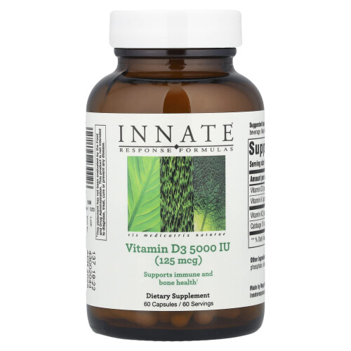 Innate Response Formulas, Witamina D3, 5,000 IU (125 mcg), 60 Kapsułek