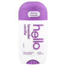 Hello, 24 uur deodorant met sheaboter, lavendel vanille, 2,6 oz (73 g)