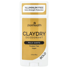 Zion Health, Claydry Deodorant, Bold, Palo Santo, 2,8 oz (80 g)