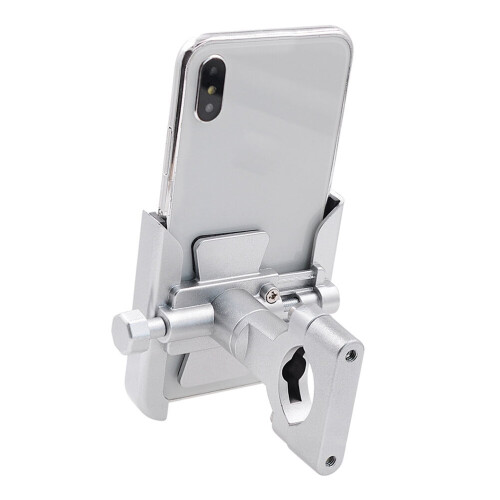 Cykeltelefonholder i aluminium til navigation, sølv 1