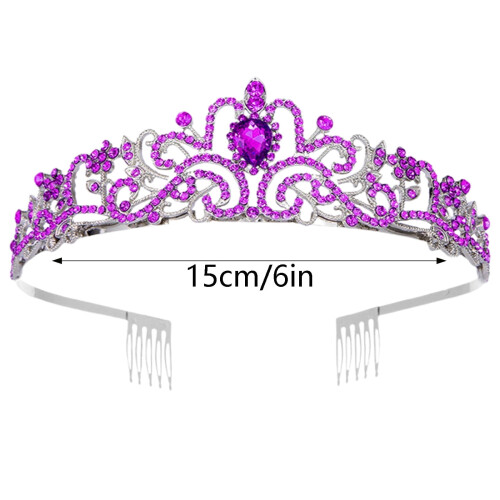 Tiara de casamento com strass para mulheres, ajustável e com cristais. 2