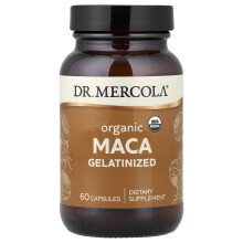 Dr. Mercola, Økologisk Maca, Gelatiniseret, 60 Kapsler (500 mg per Kapsel)