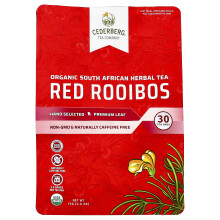 Cederberg Tea Co, Cederberg Thee Co, Organische Zuid-Afrikaanse Kruiden Thee, Rood Rooibos, Koffievrij, 30 Theezakjes, 2.6 oz (75 g)