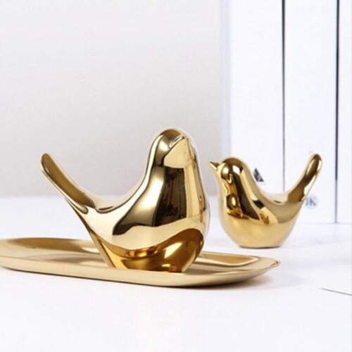 2 κεραμικά διακοσμητικά σπιτιού Golden Bird 1