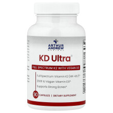 Arthur Andrew Medical, KD Ultra, Full Spectrum K2 s Vegan D3, 90 Kapsul