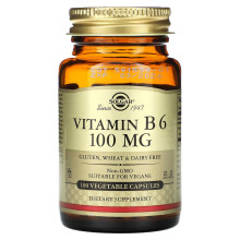 Solgar, Vitamina B6, 100 mg, 100 Cápsulas Vegetales